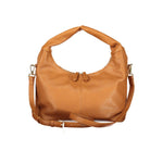 Valentino - Structured Pebbled Shoulder Bag - Brown Mario Valentino