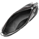Michael Kors - Glossy Logo Embossed Canvas Clutch with Chain Strap - Black Michael Kors