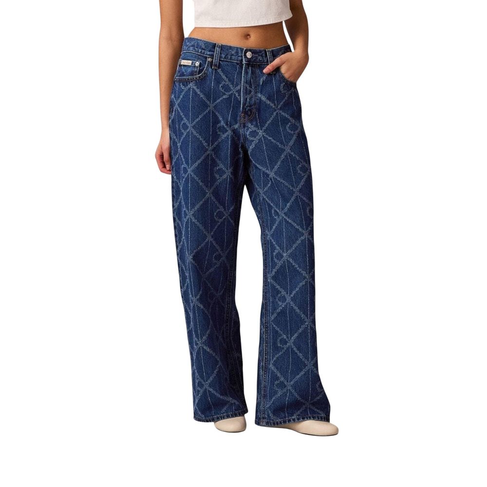 Calvin Klein Jeans - Low Rise Baggy Logo Print Denim Jeans - Blue Calvin Klein Jeans