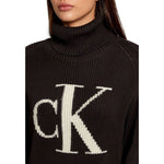 Calvin Klein Jeans - Relaxed Ribbed Logo Turtleneck Sweatshirt - Black Calvin Klein Jeans