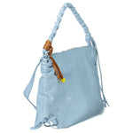 Desigual - Vibrant Braided Handle Glossy Shoulder Bag - Light Blue Desigual