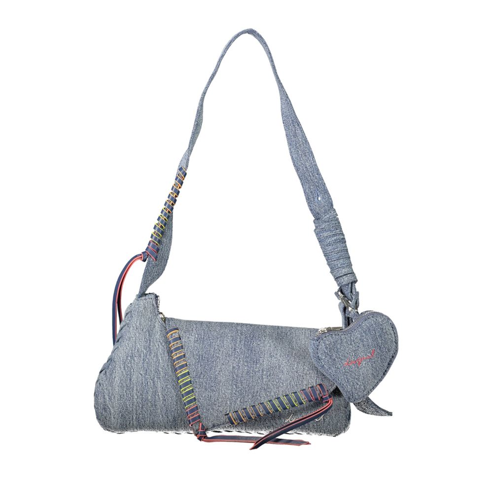 Desigual - Eclectic Denim Shoulder Bag With Heart Charm - Azzurro Desigual