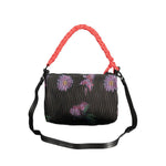 Desigual - Edgy Pleated Polyethylene Shoulder Bag With Braided Handle - Black Coral Desigual