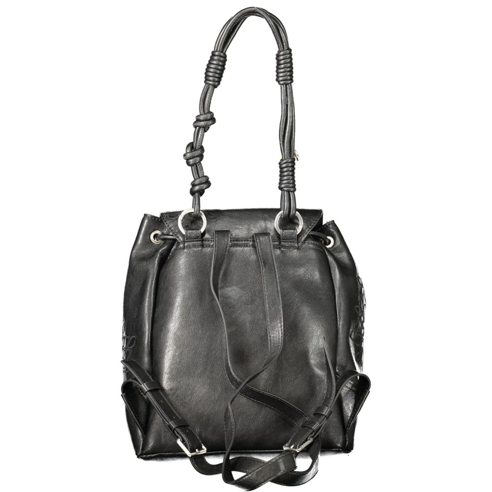 Desigual - Artistic Embossed Floral Mini Convertible Backpack - Black Desigual