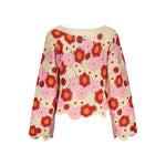 Desigual - Playful Floral Crochet Relaxed Sweater - Beige Multi Desigual