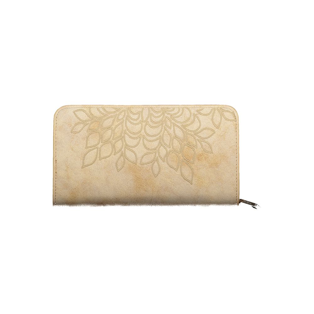 Desigual - Sophisticated Embossed Leaf Zip Wallet - Beige Desigual