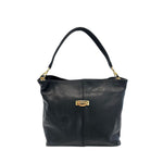 Baldinini Trend - Structured Textured Cowhide Shoulder Bag with Gold Hardware - Black Baldinini Trend