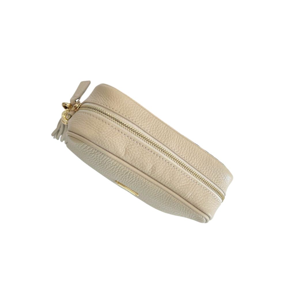 Baldinini Trend - Textured Cowhide Crossbody Bag with Fringe Tassel - Beige Baldinini Trend