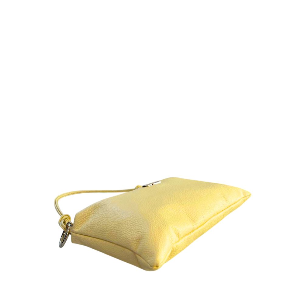 Baldinini Trend - Textured Cowhide Shoulder Clutch With Knot Detail - Yellow Baldinini Trend