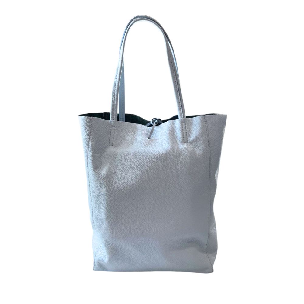 Baldinini Trend - Structured Blue Cowhide Shoulder Bag With Tie Closure - Blue Baldinini Trend