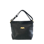 Baldinini Trend - Structured Textured Cowhide Shoulder Bag with Gold Hardware - Black Baldinini Trend