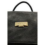 Baldinini Trend - Textured Cowhide Flap Backpack with Gold Hardware - Black Baldinini Trend