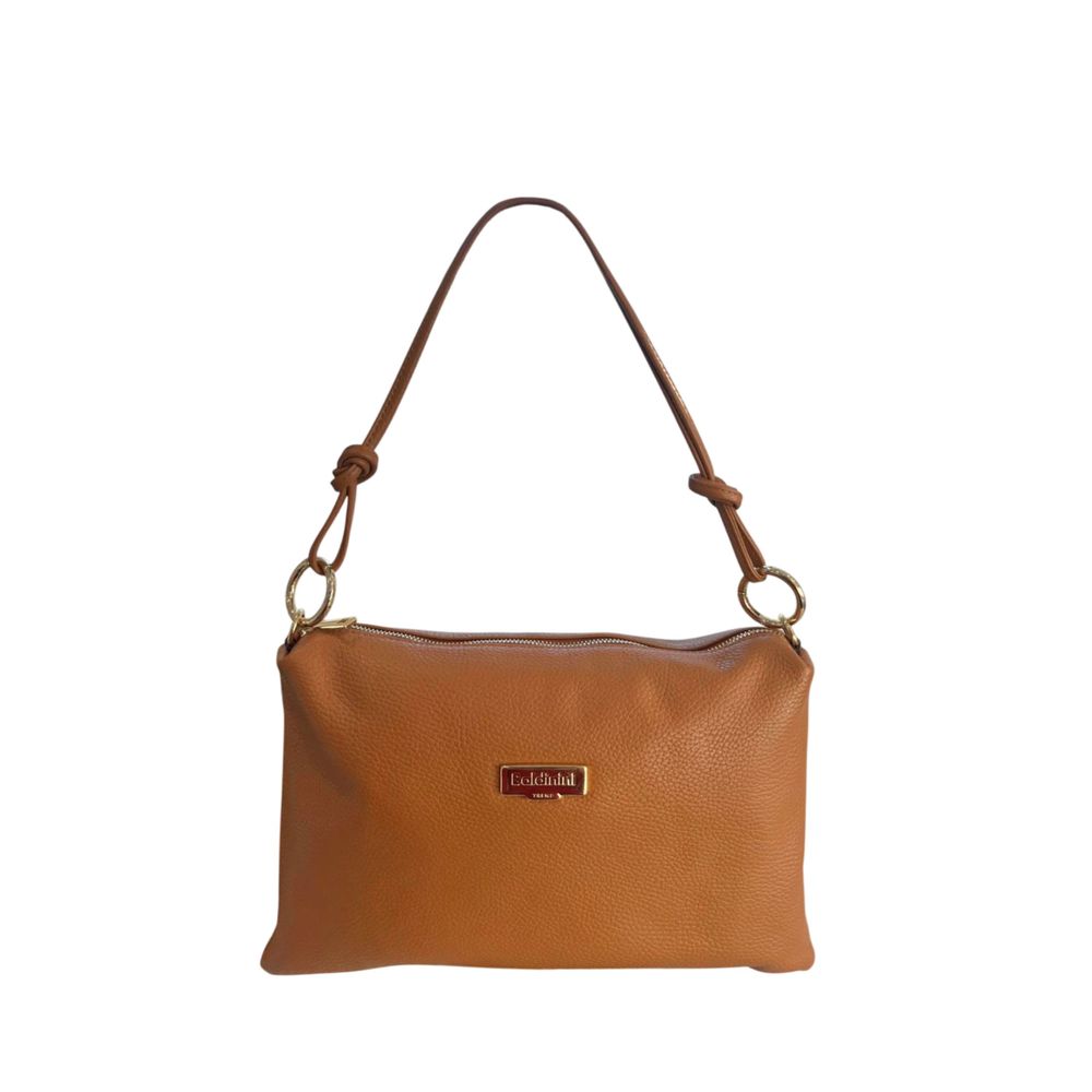 Baldinini Trend - Versatile Pebbled Leather Shoulder Clutch Bag - Brown Baldinini Trend