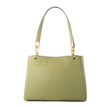 Michael Kors - Sophisticated Chain Link Textured Leather Shoulder Bag - Sage Green Michael Kors