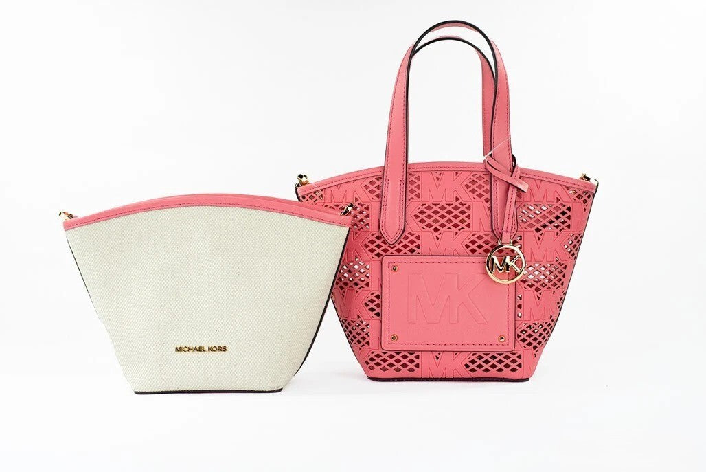 Michael Kors - Sophisticated Laser-Cut Monogram 2-in-1 Tote Crossbody - Tea Rose Michael Kors