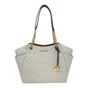 Michael Kors - Polished Signature PVC Large Logo Tote with Chain Handles - Vanilla Michael Kors