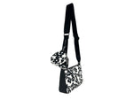 Michael Kors - Chic Floral Leather Crossbody Tech Attachment Bag - White Black Michael Kors