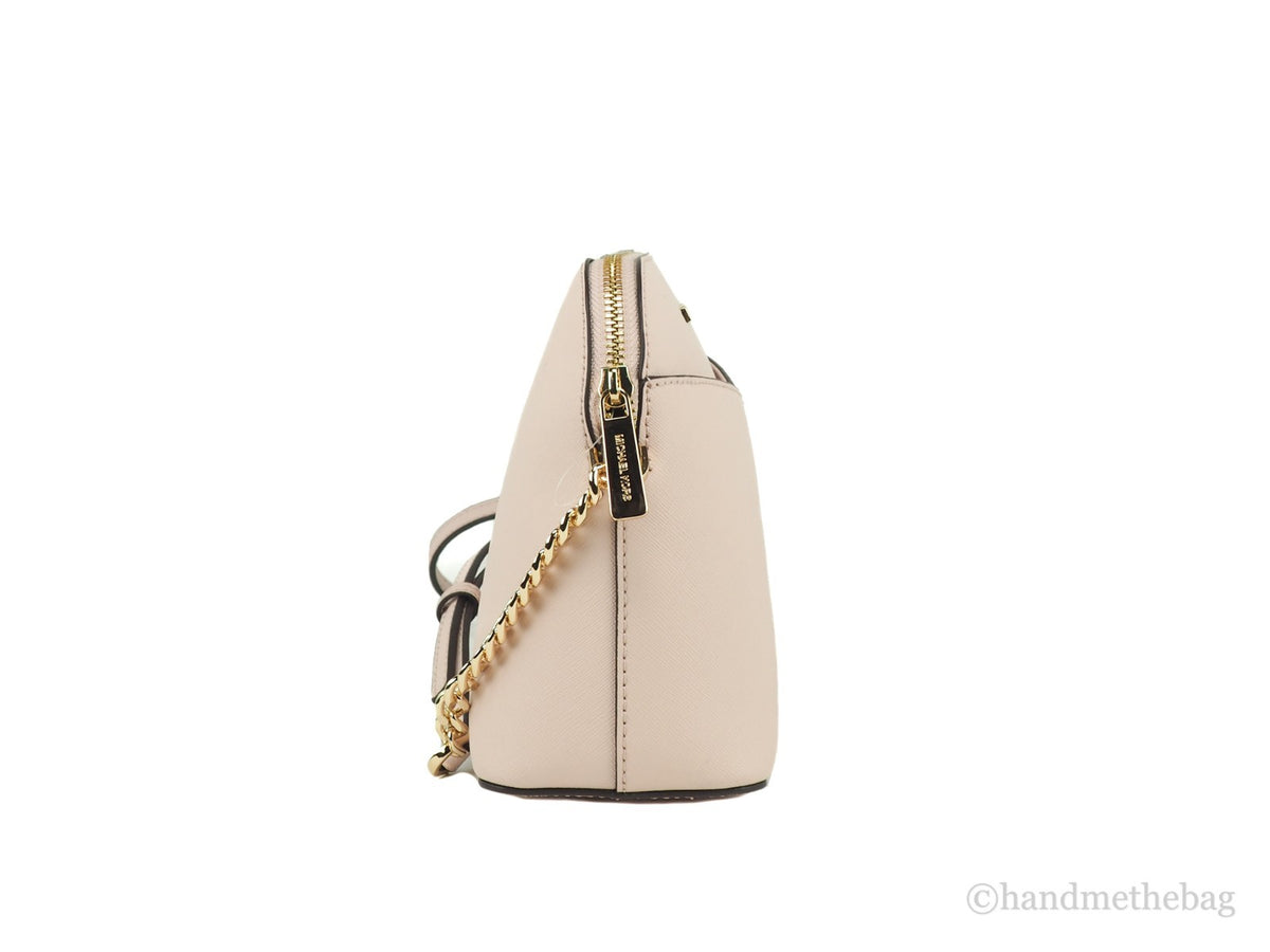 Michael Kors - Polished Leather Dome Crossbody Bag - Beige Michael Kors