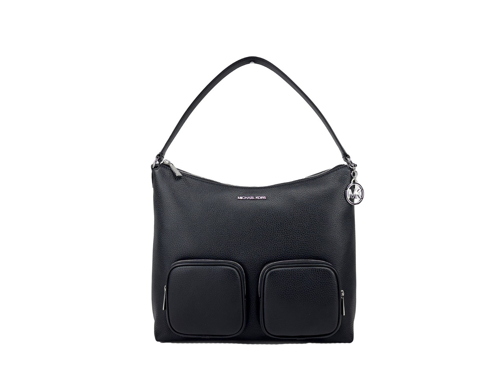 Michael Kors - Polished Pebble Leather Large Cargo Shoulder Bag - Black Michael Kors