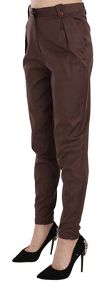 Just Cavalli - Sophisticated High Waist Tapered Formal Trousers - Brown Just Cavalli