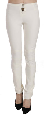 Just Cavalli - Polished Mid-Rise Skinny Dress Trousers - White Just Cavalli