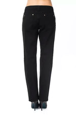Ungaro Fever - Classic Regular Fit Straight Leg Cotton Pant - Black Ungaro Fever
