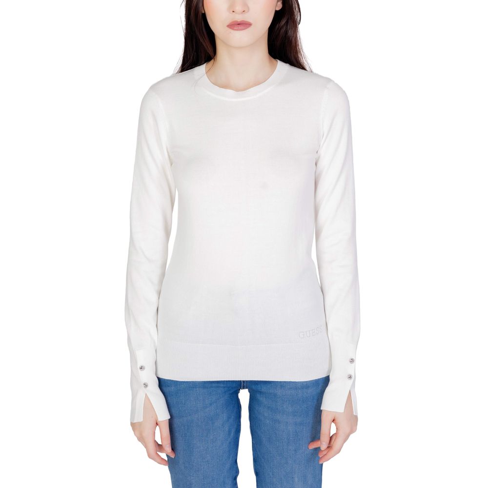 Guess - Minimalist Cotton Long Sleeve Sweatshirt - White Guess