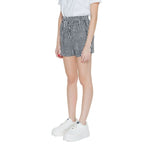 Only - Relaxed Geometric Print Viscose Shorts - Black White Only
