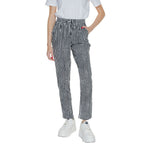 Only - Relaxed Geometric Print Viscose Trousers - Black White Only