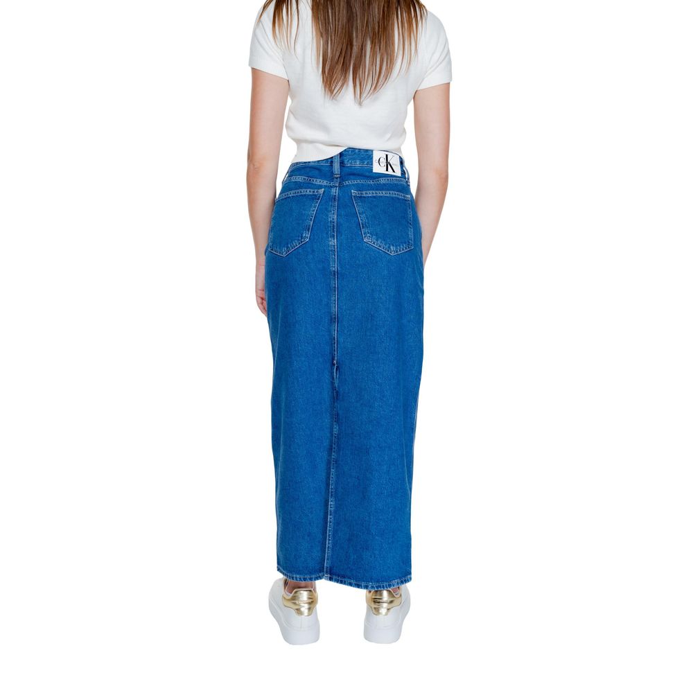 Calvin Klein Jeans - Contemporary High-Rise Denim Maxi Skirt - Blue Calvin Klein Jeans