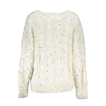 Desigual - Soft Cable Knit Relaxed V-Neck Sweater - White Desigual