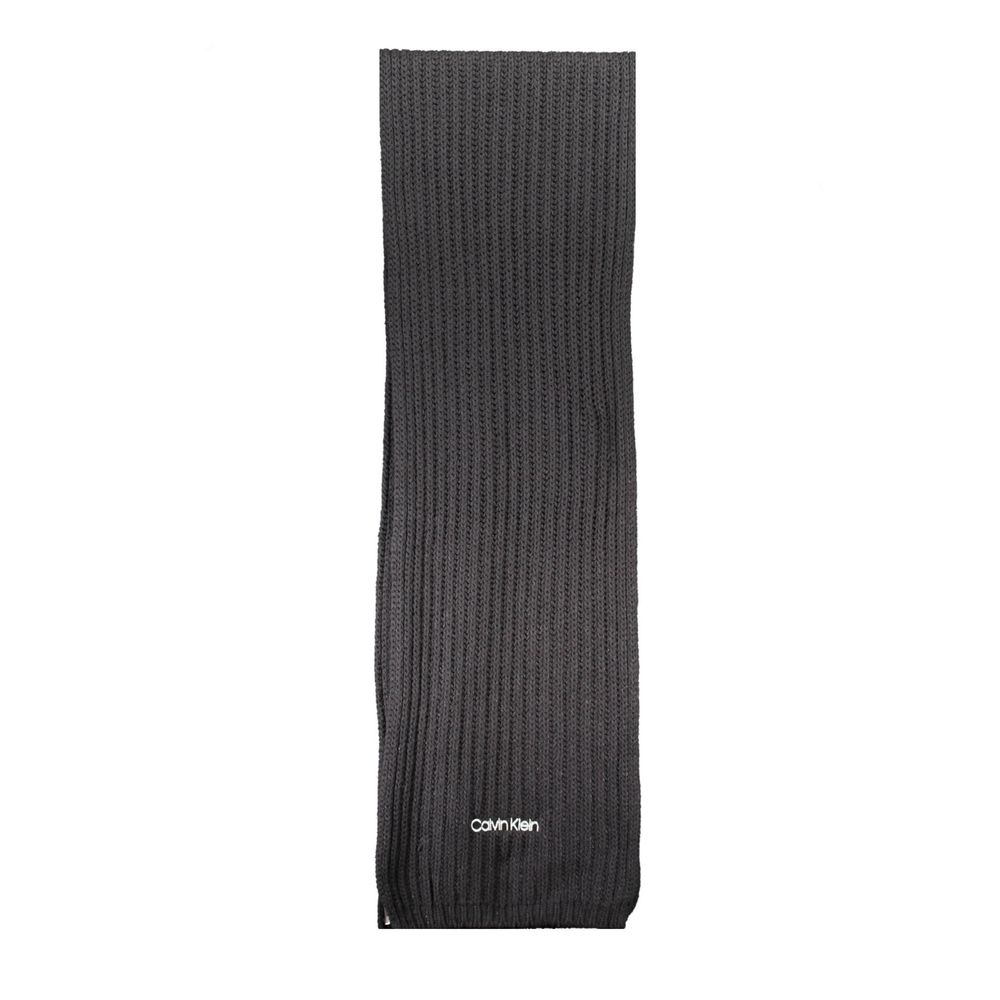 Calvin Klein - Minimalist Knitted Cotton Logo Scarf - Black Calvin Klein
