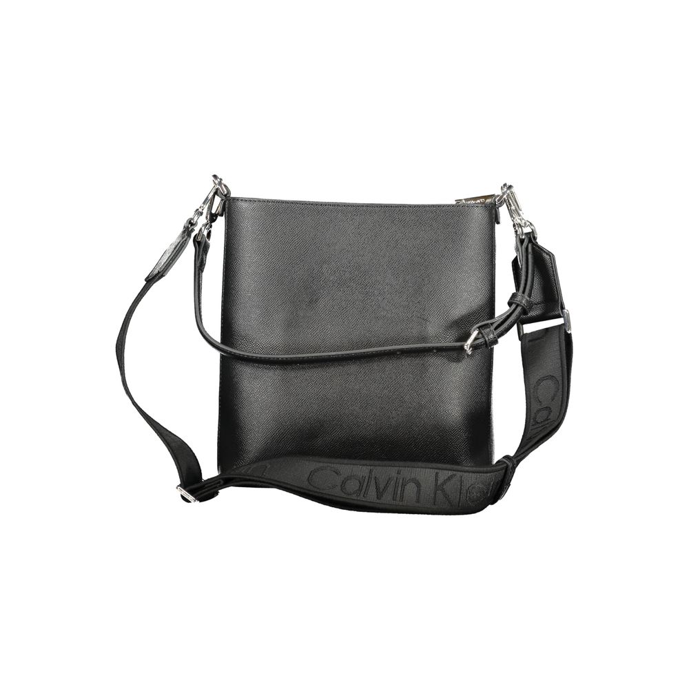 Calvin Klein - Structured Textured Crossbody Bag with Logo Strap - Black Calvin Klein