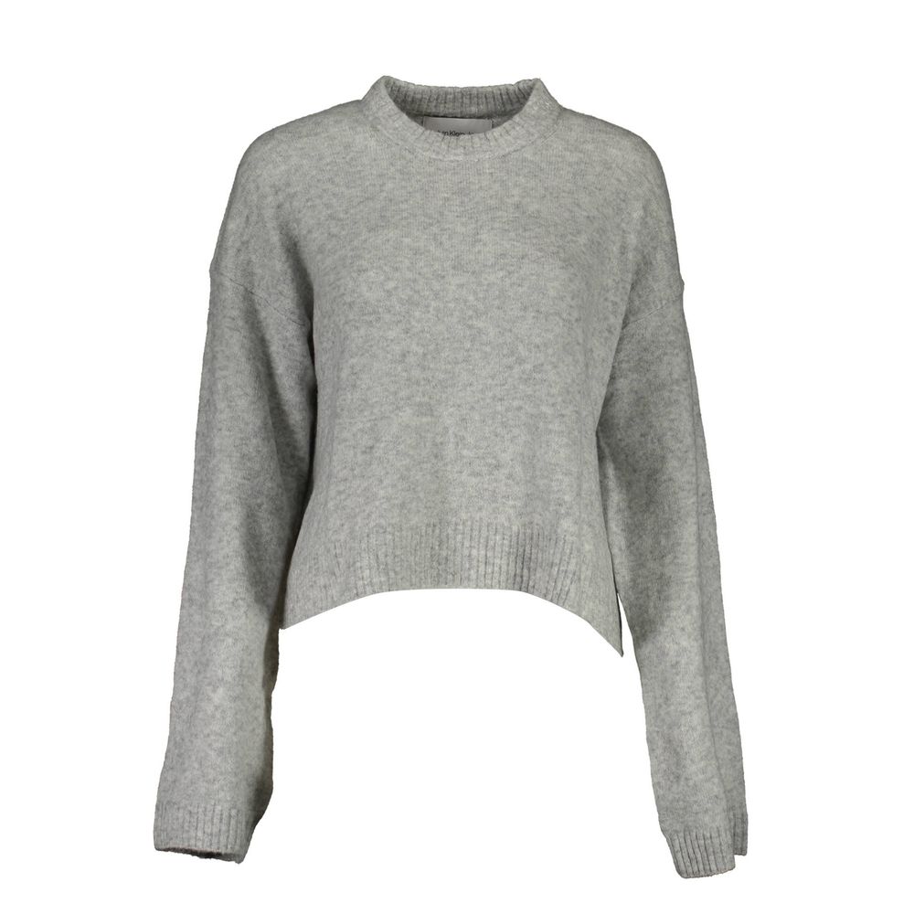 Calvin Klein - Relaxed Wool Knit Round Neck Sweater - Grey Calvin Klein
