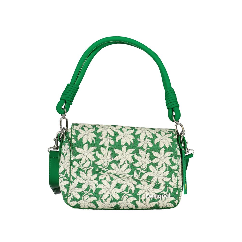 Desigual - Playful Floral Polyethylene Handbag with Knotted Handle - Green Desigual