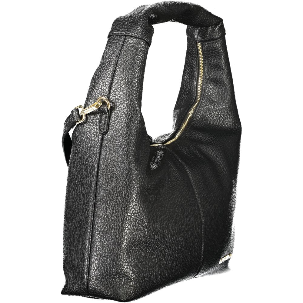 Valentino - Sleek Textured Polyethylene Top Handle Shoulder Bag - Black Mario Valentino