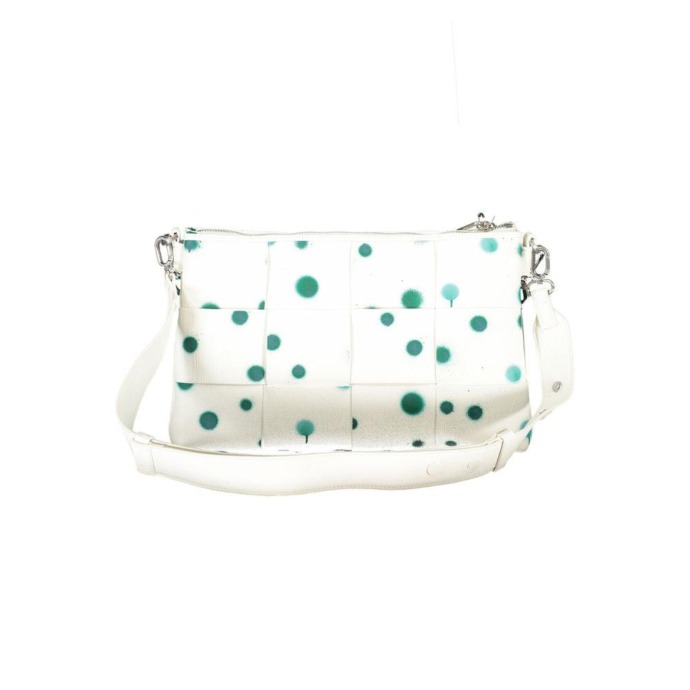 Desigual - Playful Woven Polka Dot Polyethylene Clutch Bag - White Green Desigual