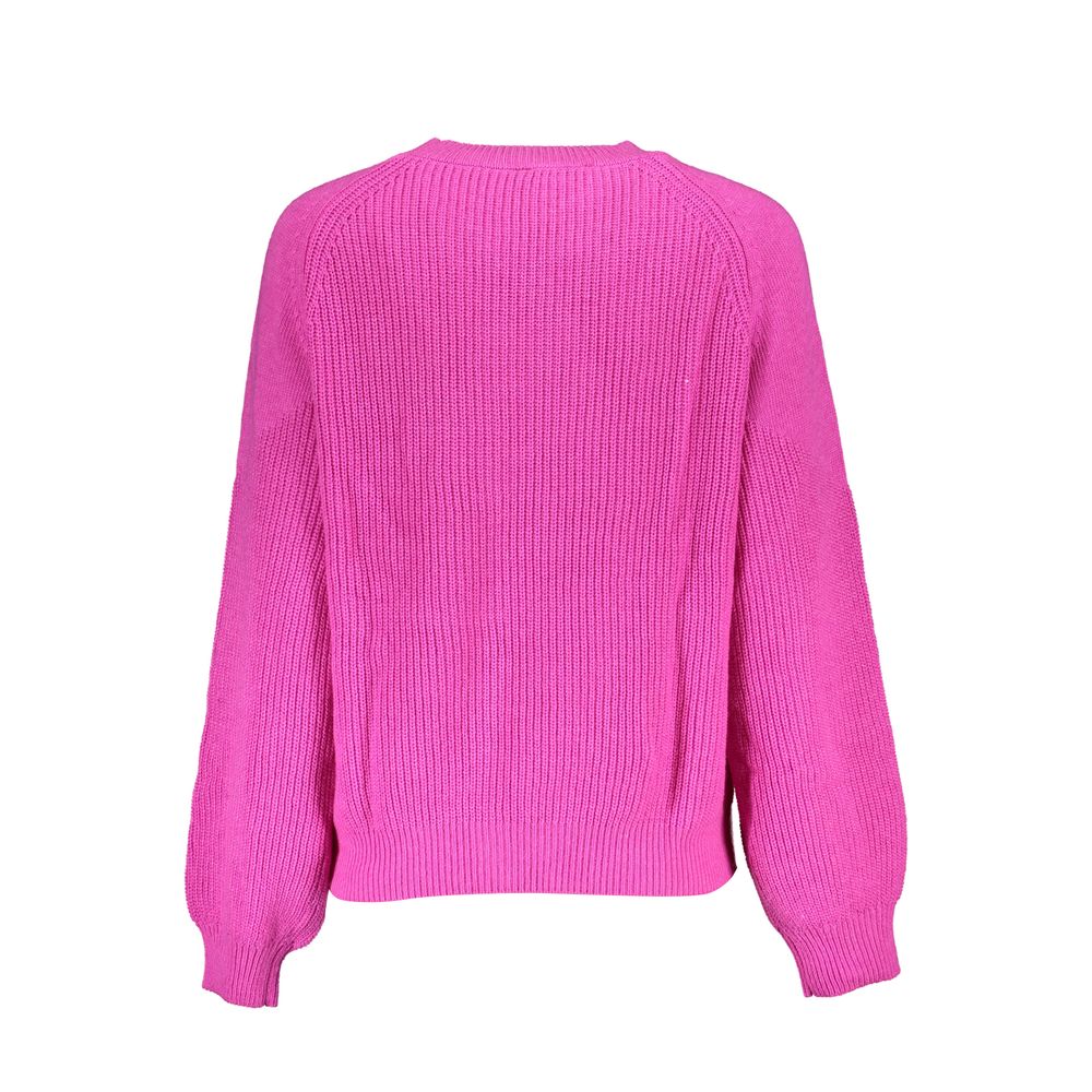 Desigual - Vibrant Ribbed Round Neck Relaxed Sweater - Pink Desigual