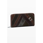 Desigual - Bold Patchwork Geometric Zip Wallet - Brown Desigual