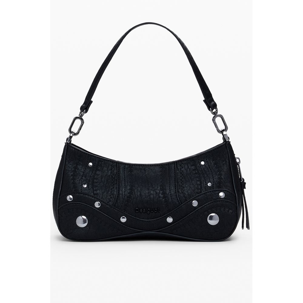 Desigual - Edgy Studded Textured Shoulder Bag - Black Desigual