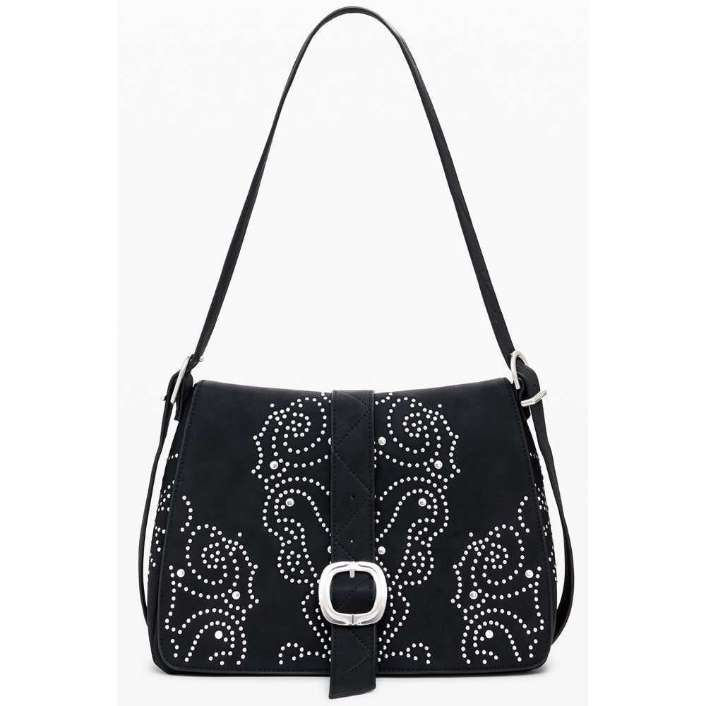 Desigual - Edgy Studded Polyethylene Shoulder Bag - Black Desigual
