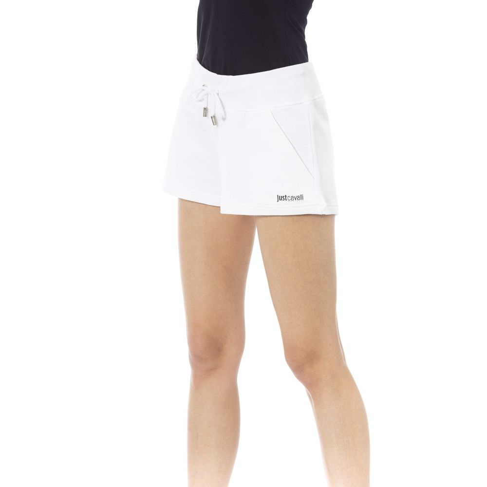Just Cavalli - Relaxed Cotton Sweat Shorts with Logo Detail - White