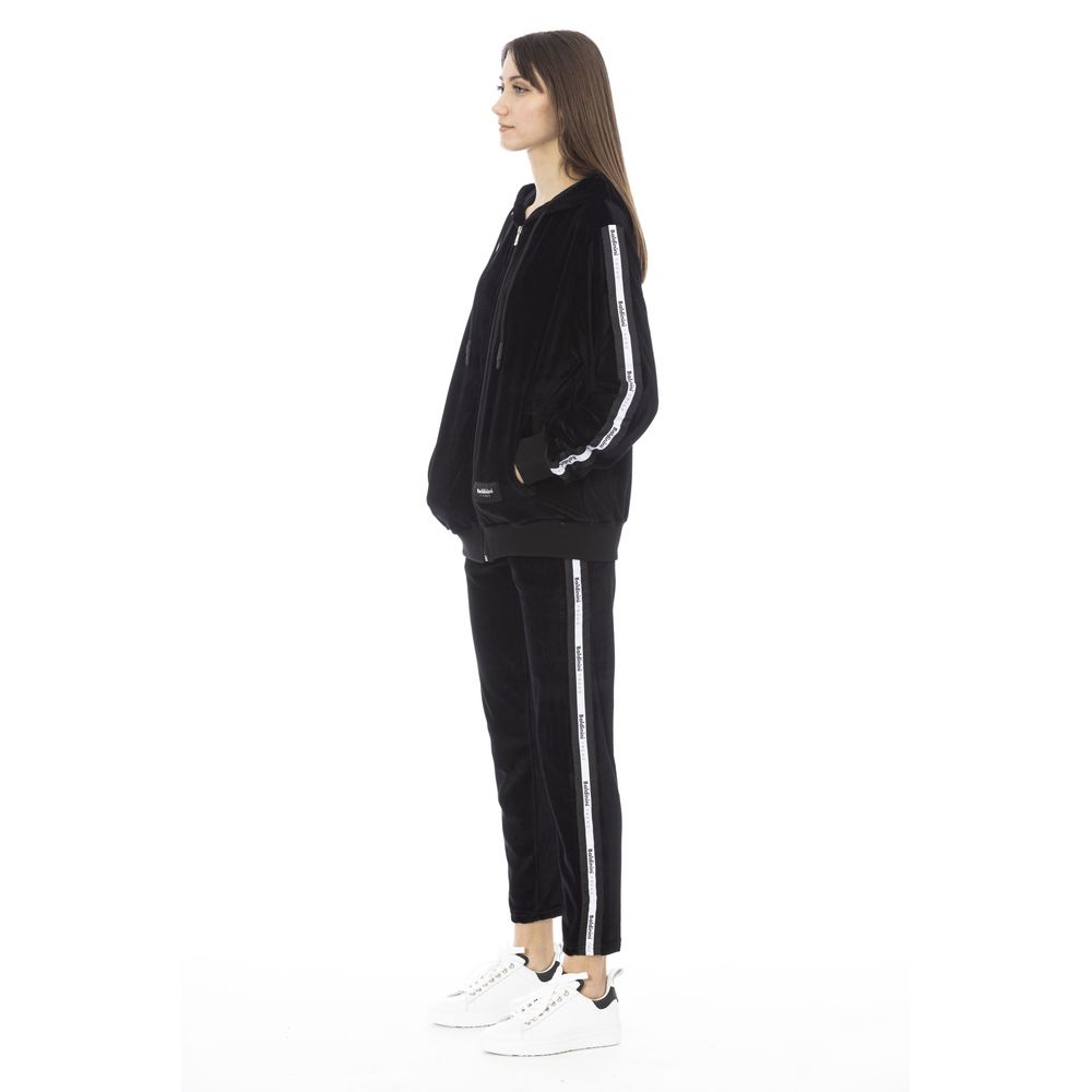 Baldinini Trend - Relaxed Cotton Velvet Zip-Up Hoodie - Black Baldinini Trend