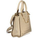Laura Biagiotti - Elegant Structured PVC Handbag with Chain Detail - Beige Laura Biagiotti
