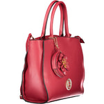 Laura Biagiotti - Bold Structured PVC Tote Bag with Floral Charm - Red Laura Biagiotti
