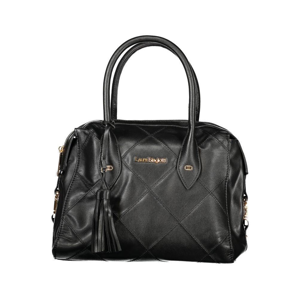 Laura Biagiotti - Sophisticated Quilted PVC Top Handle Bag with Tassel - Black Laura Biagiotti
