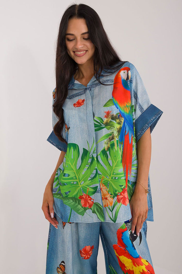  Cămașă cu mânecă scurtă model 198371 Italy Moda 